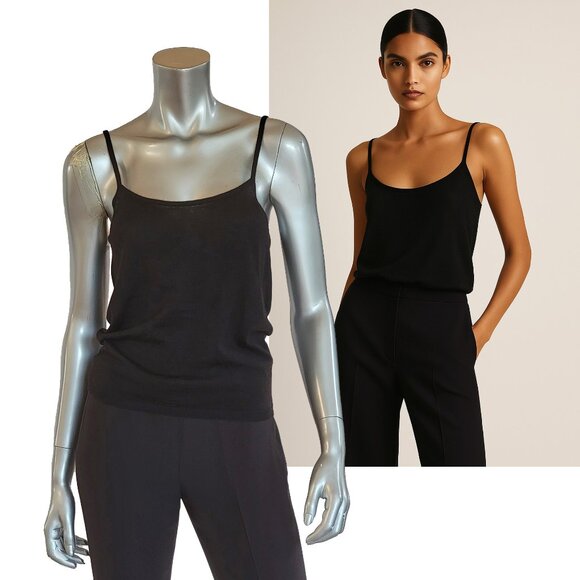 YVES SAINT LAURENT TOP CASHMERE SILK KNIT CAMISOLE sz M MEDIUM - Picture 1 of 8